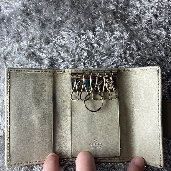 Gucci Key holder Key case Guccissima Beige Gold Woman Authentic - Picture 8 of 15